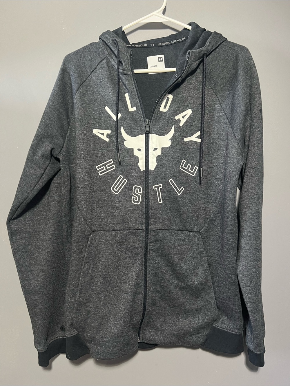 Under Armour Charcoal Gray 'All Day Hustle' Full-Zip Hoodie